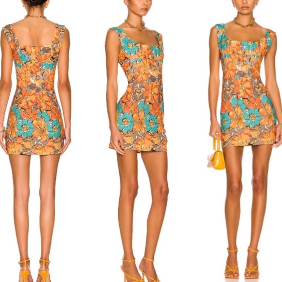 Miaou Vivi Dress in Parisian Flower Orange - Picture 3 of 11